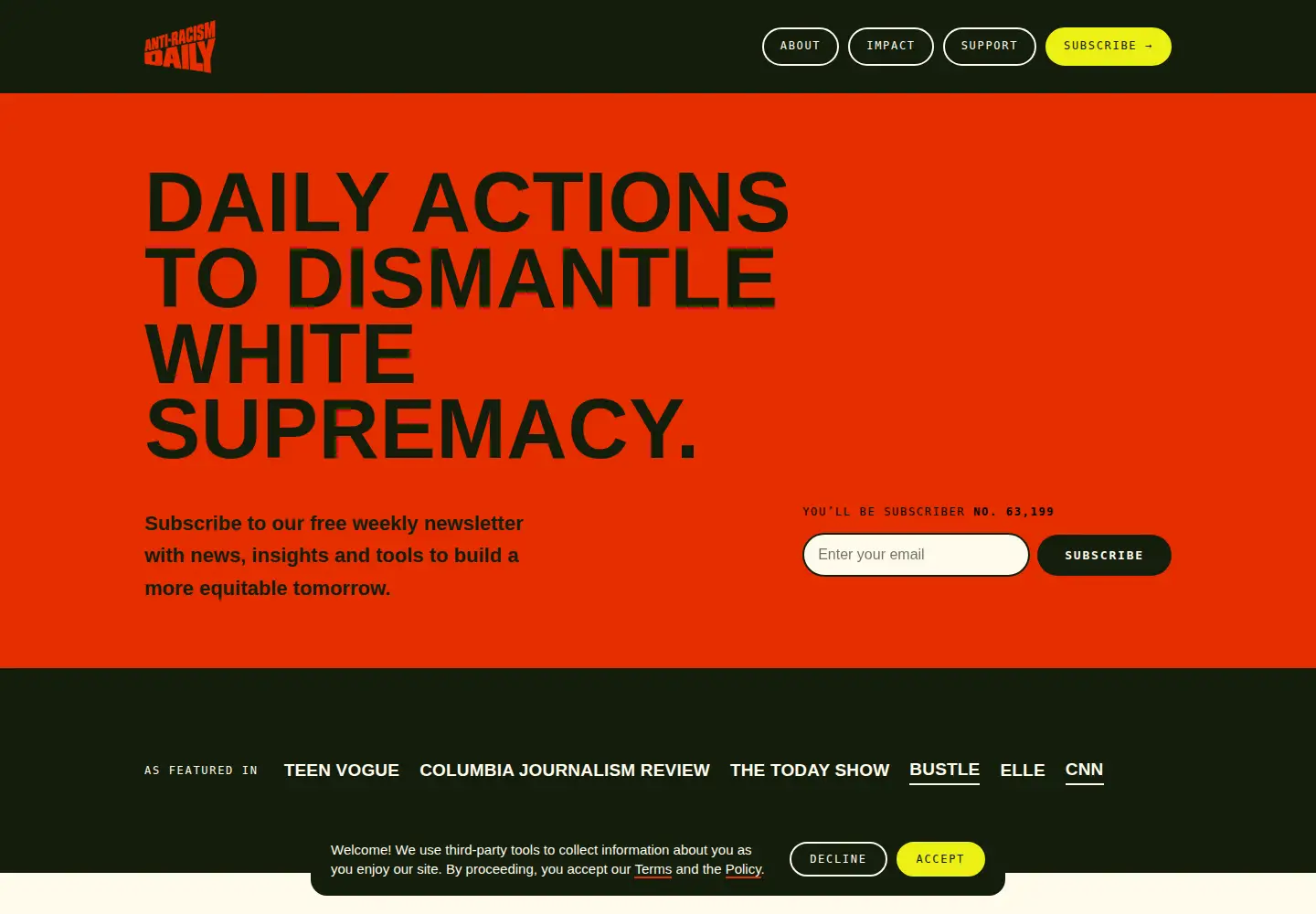 Screenshot of antiracismdaily.com