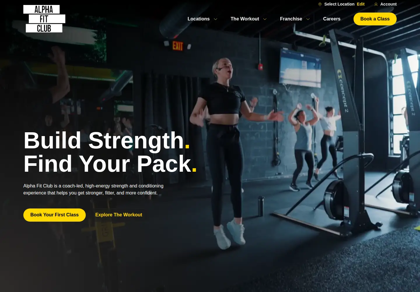Screenshot of alphafitclub.com
