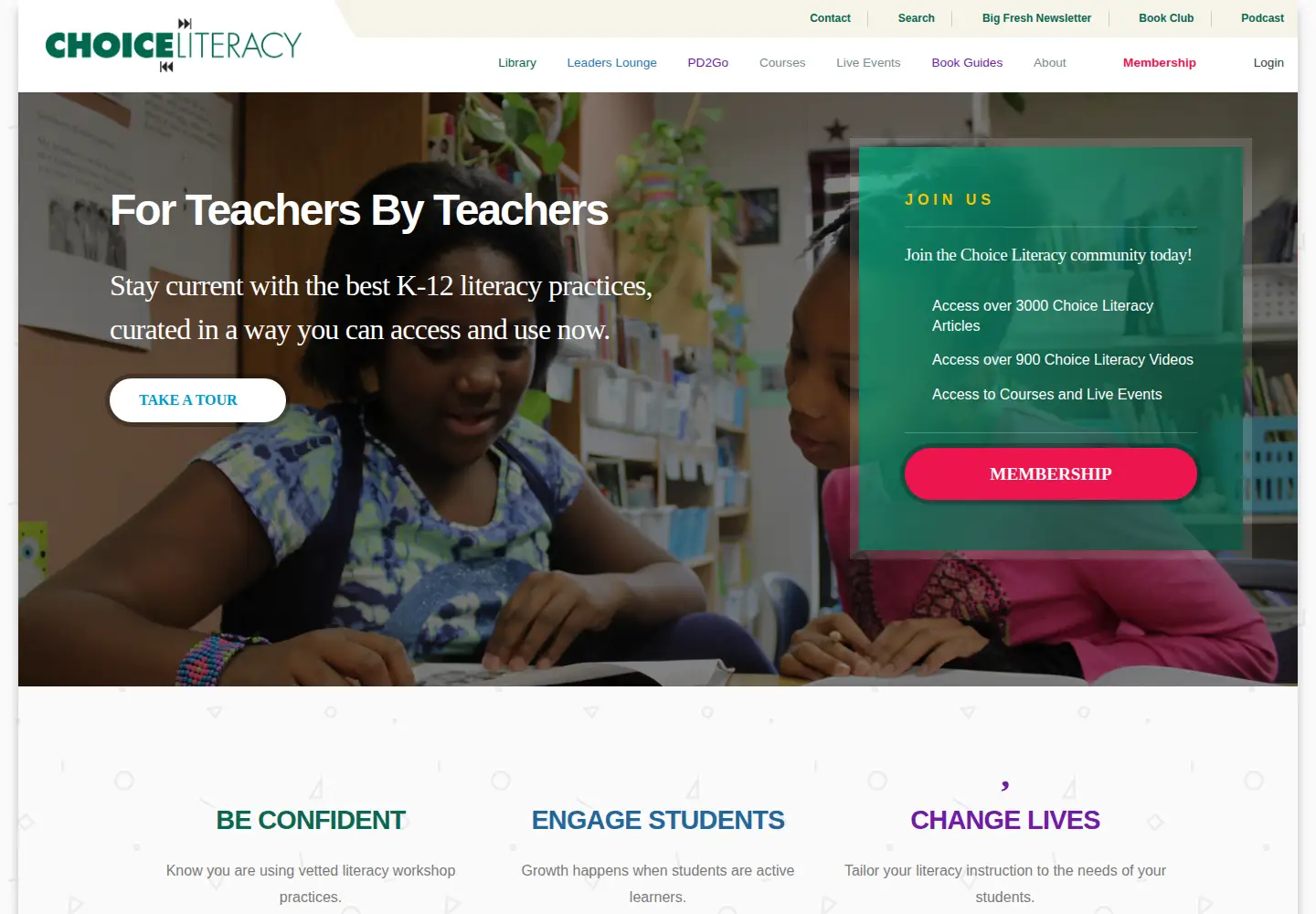 Screenshot of choiceliteracy.com