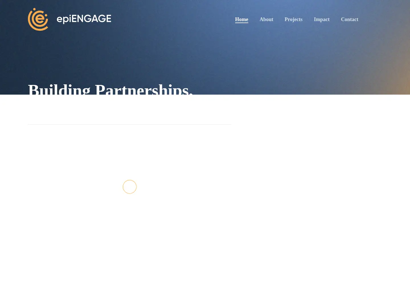 Captured homepage of epiengage.org in the current scan