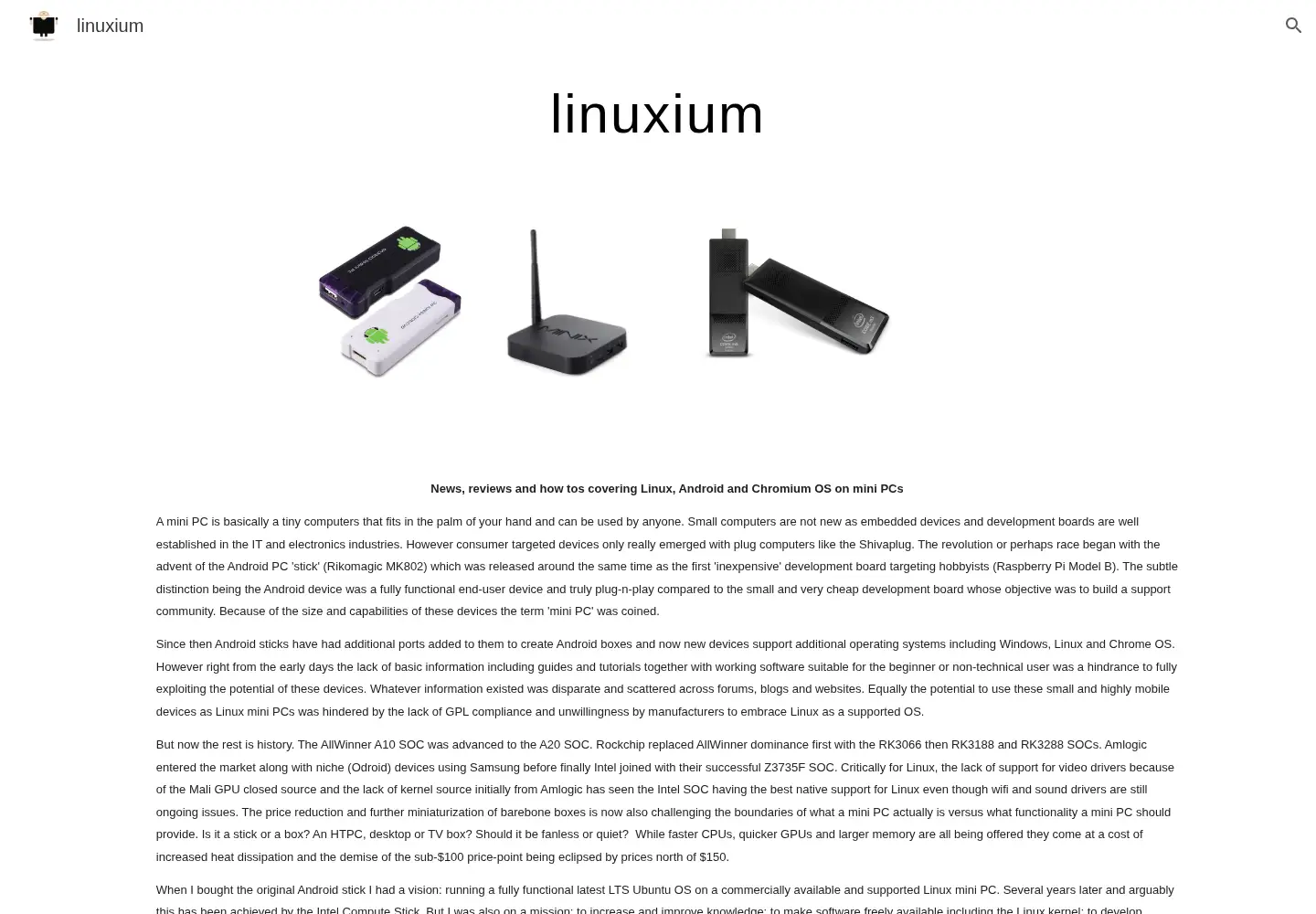 Screenshot of linuxium.com.au