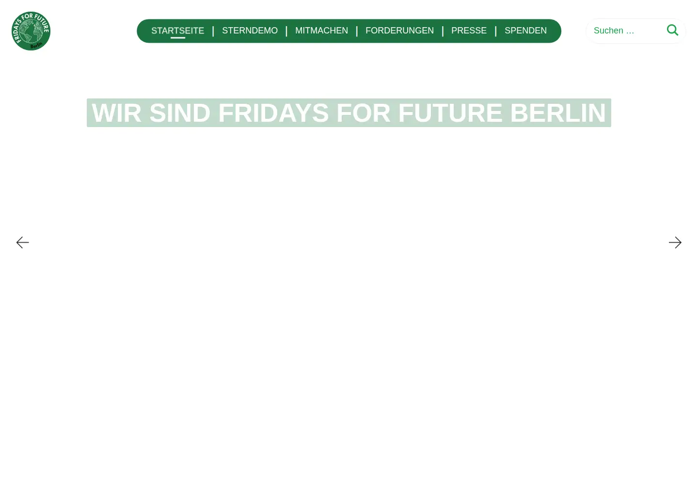 Captured homepage of fridaysforfuture.berlin in the current scan