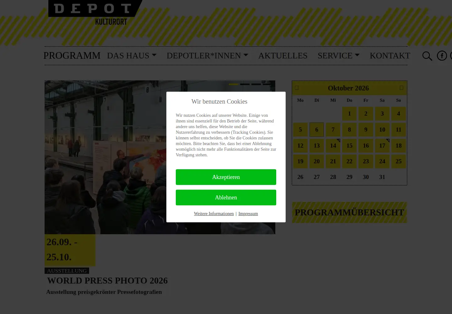 Captured homepage of depotdortmund.de in the current scan