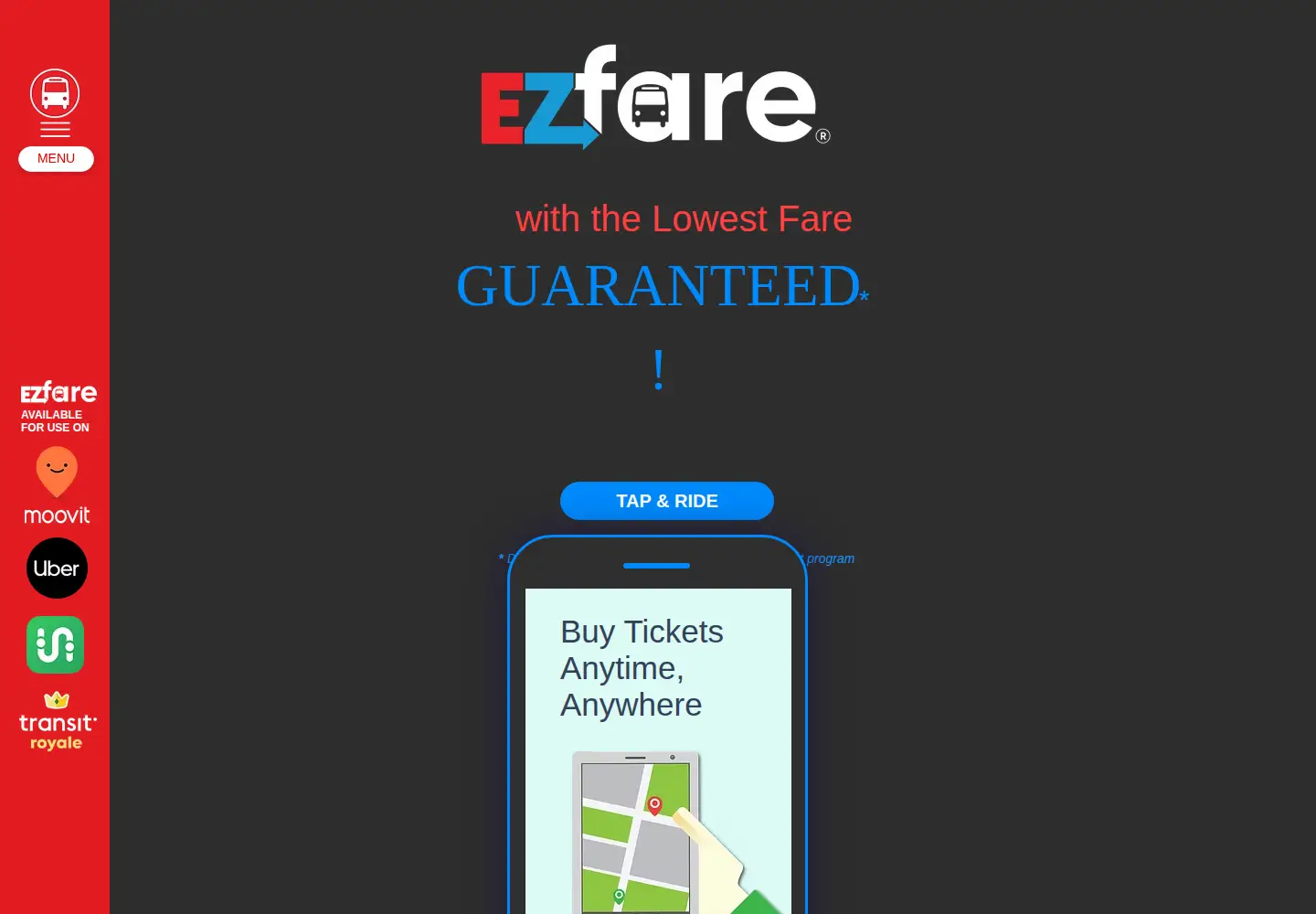Screenshot of ezfare.us