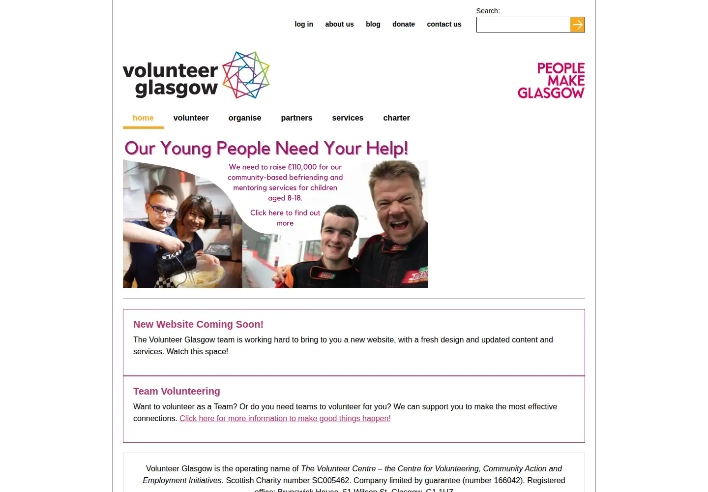 Screenshot of volunteerglasgow.org
