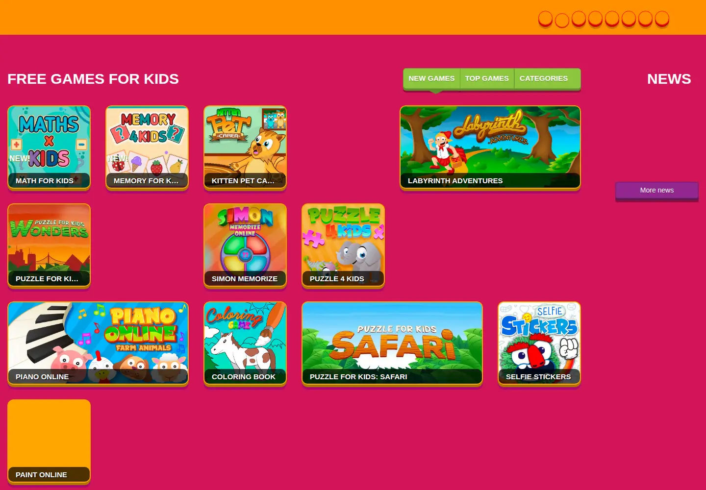 Captured homepage of kidmons.com in the current scan