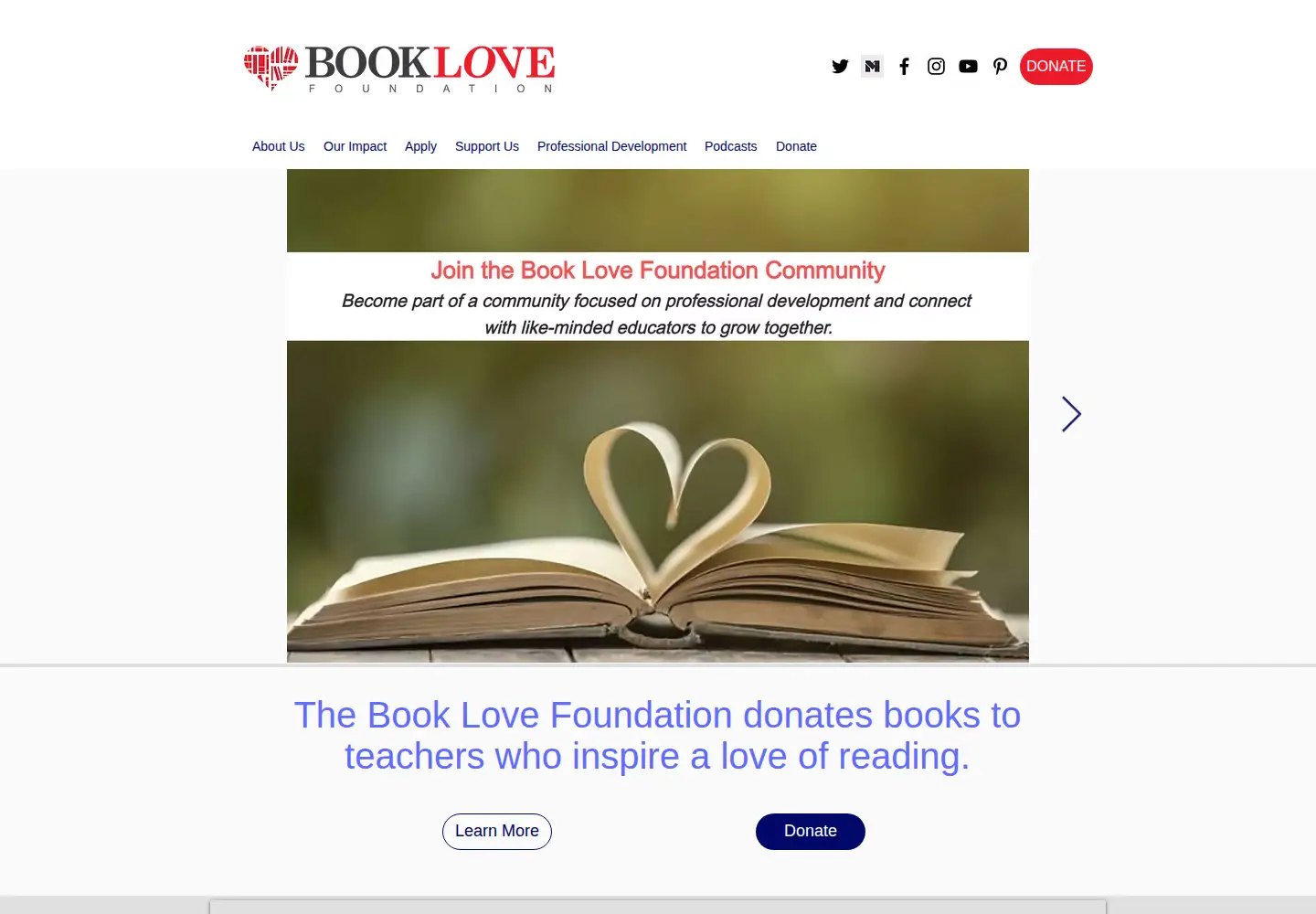 Screenshot of booklovefoundation.org