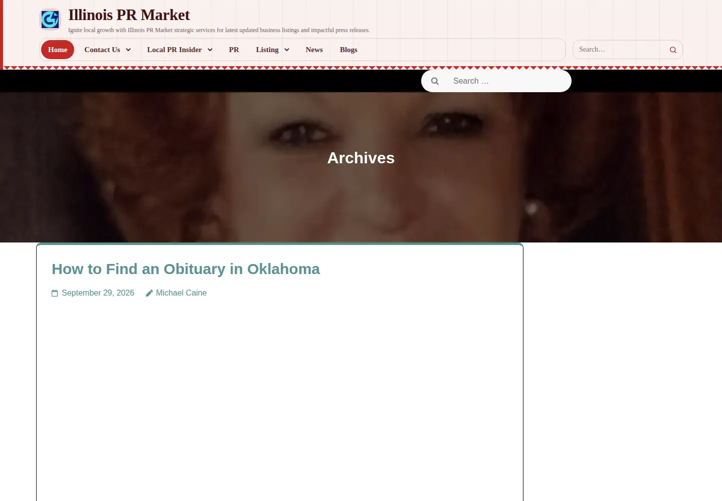 Captured homepage of illinoisprmarket.com in the current scan