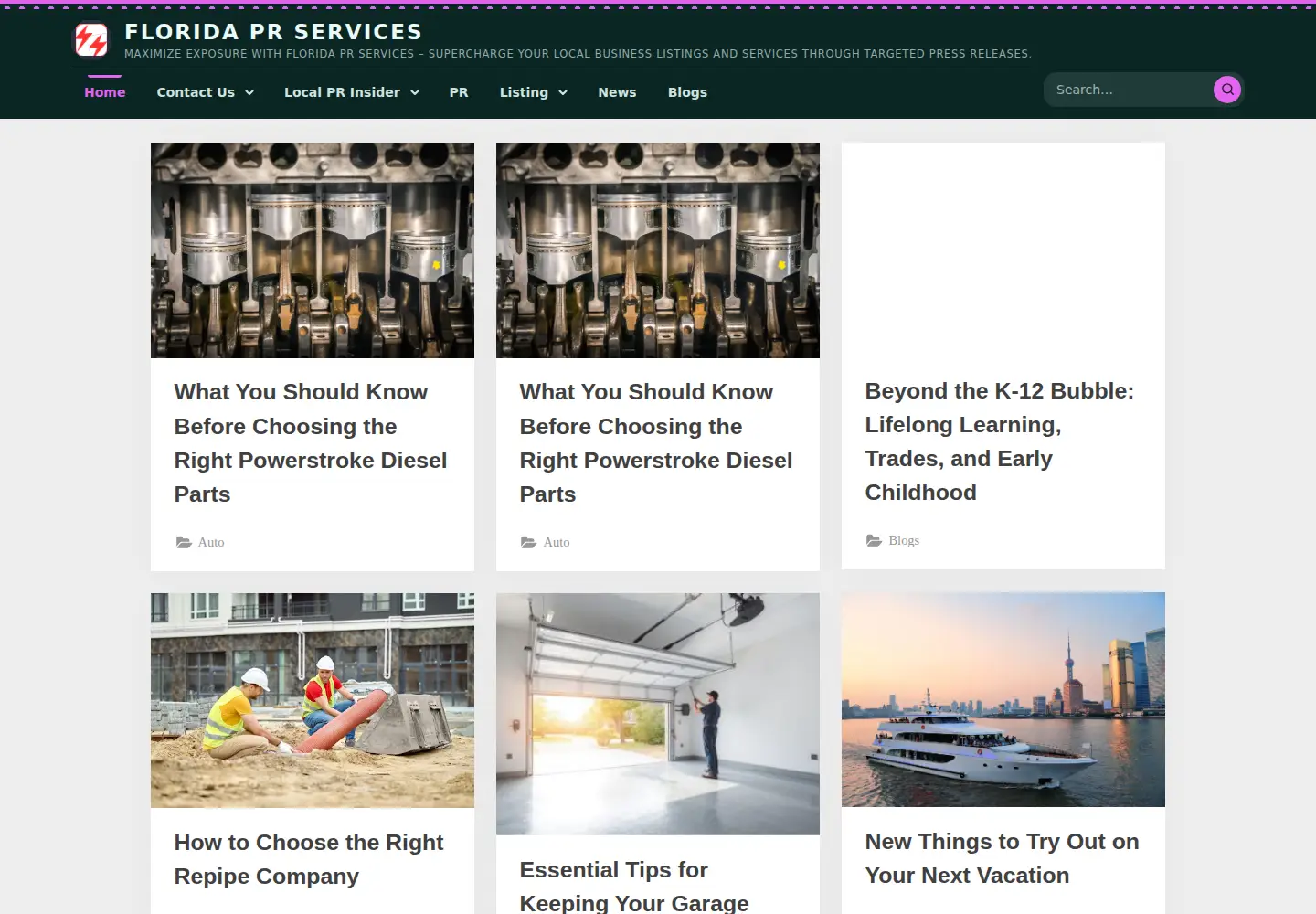 Screenshot of floridaprservices.com