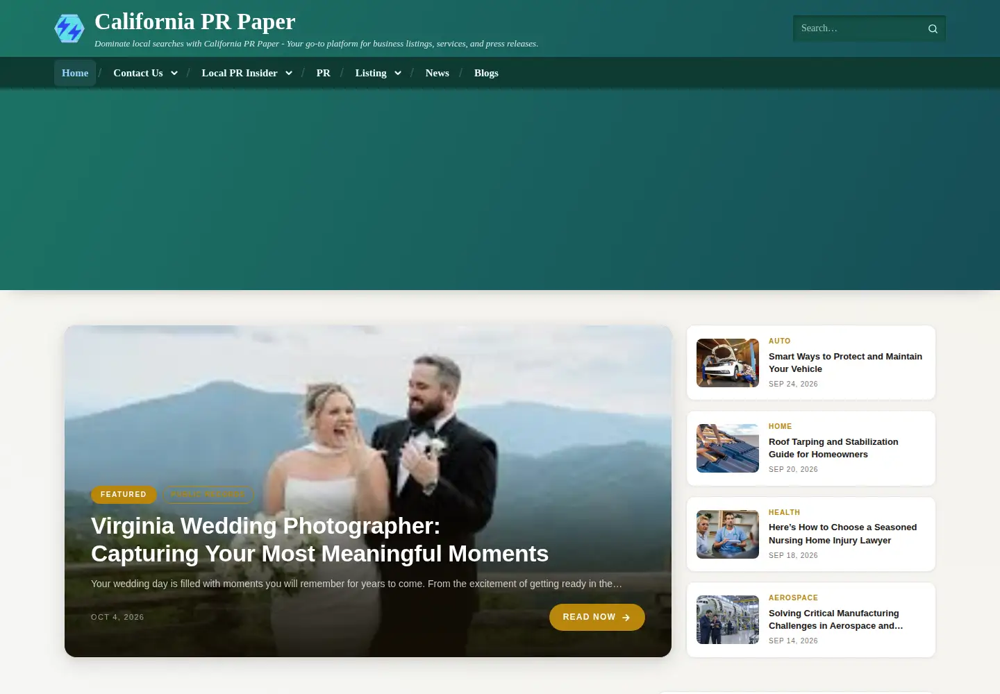 Screenshot of californiaprpaper.com