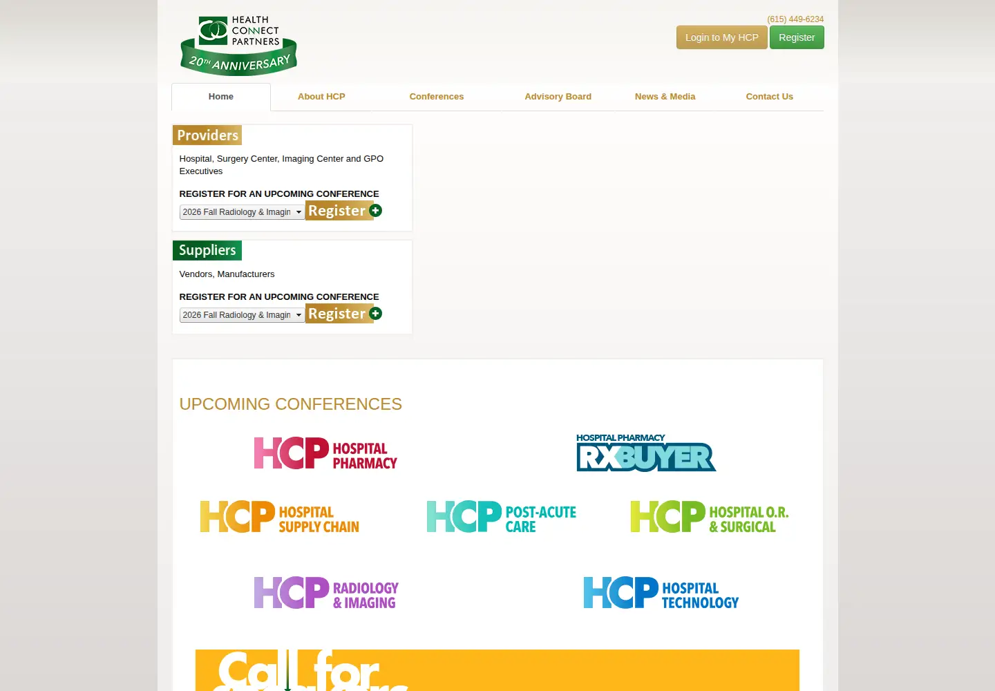 Captured homepage of hlthcp.com in the current scan