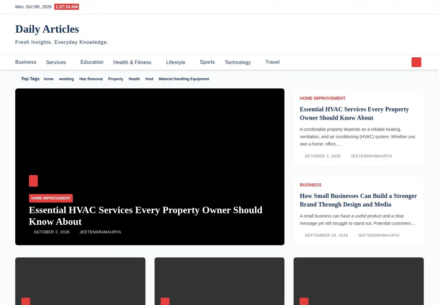 Screenshot of dailyarticles.org