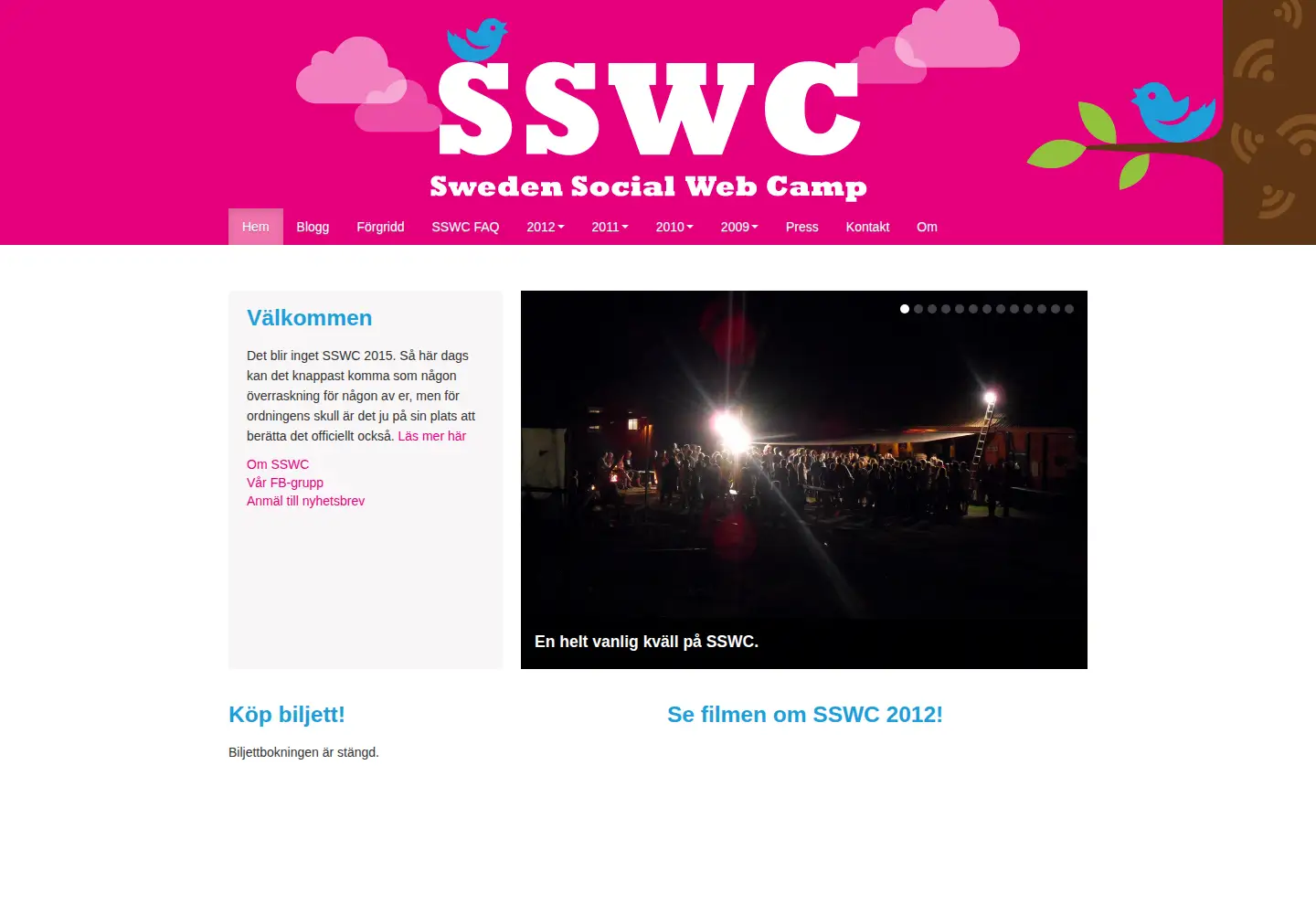 Screenshot of swedensocialwebcamp.com