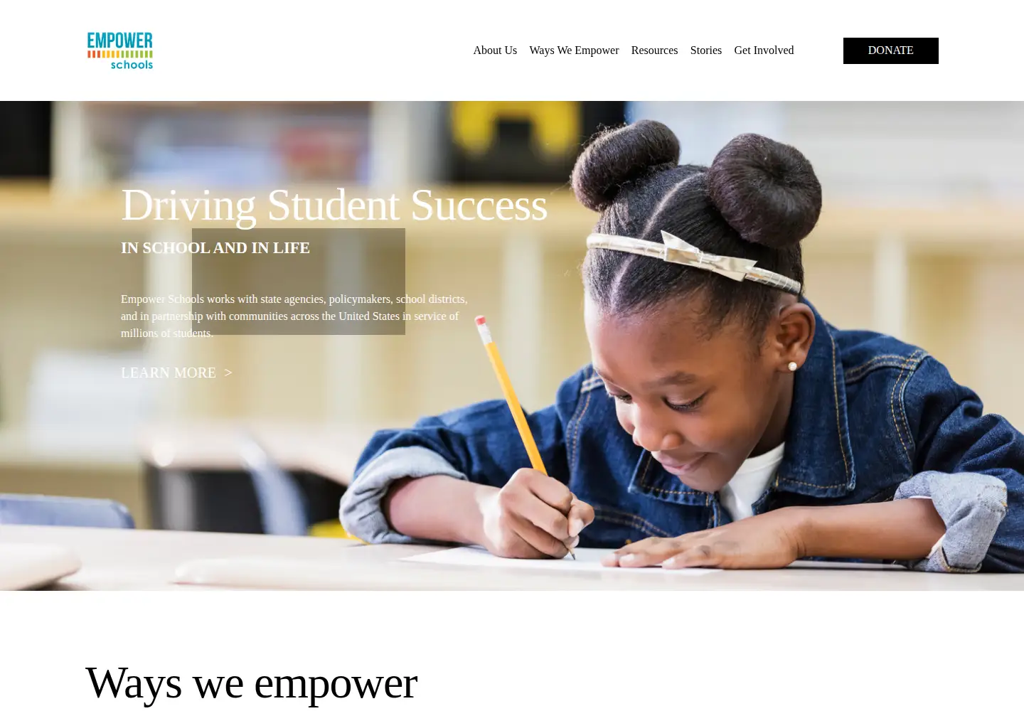 Captured homepage of empowerschools.org in the current scan