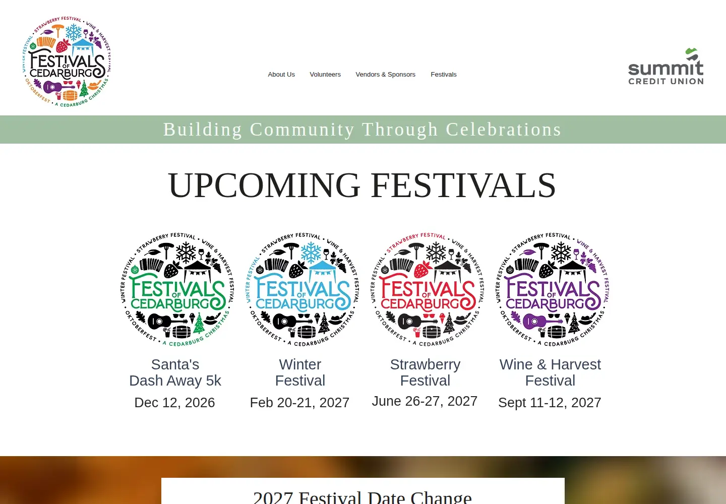 Screenshot of cedarburgfestival.org