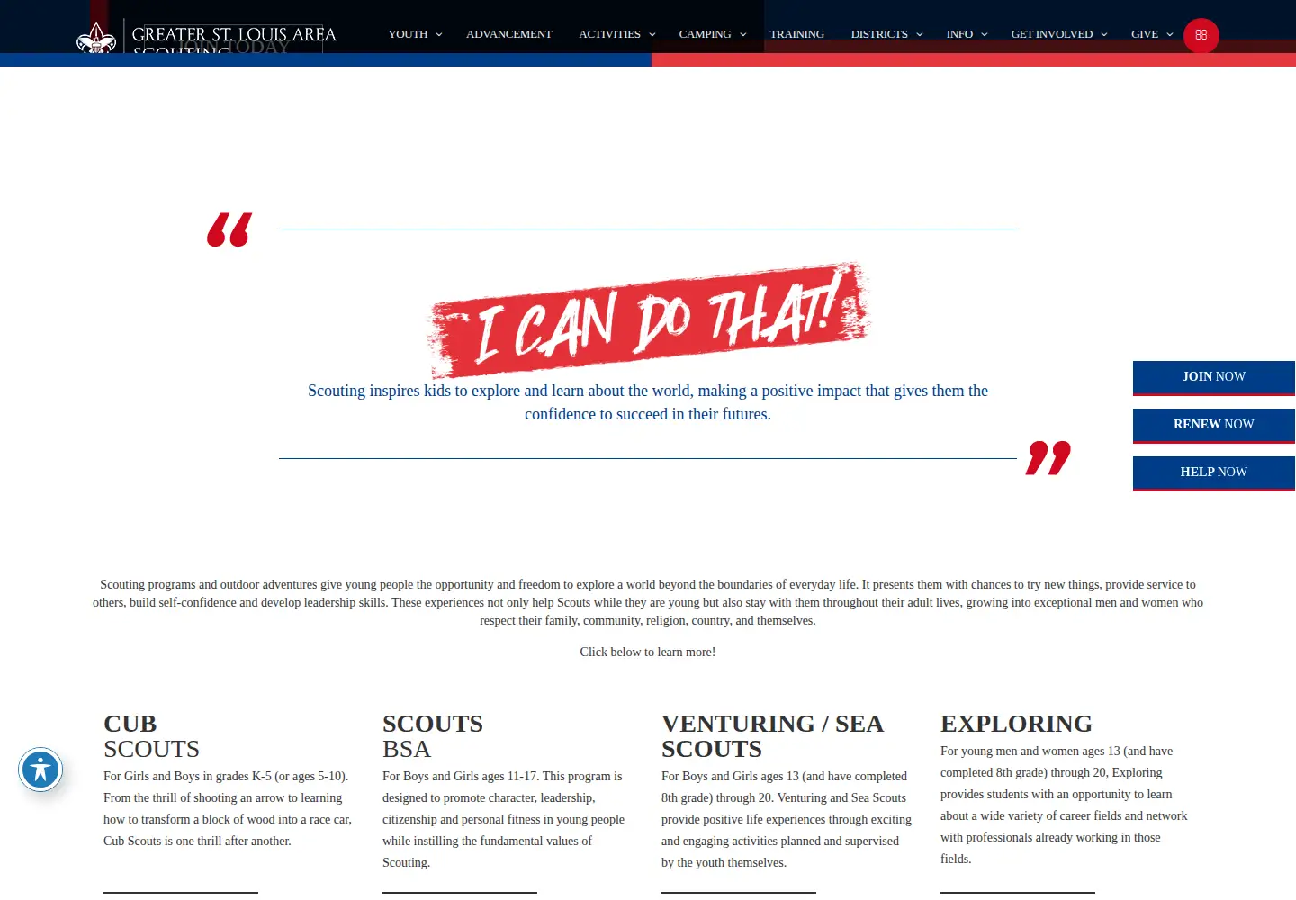 Screenshot of stlbsa.org
