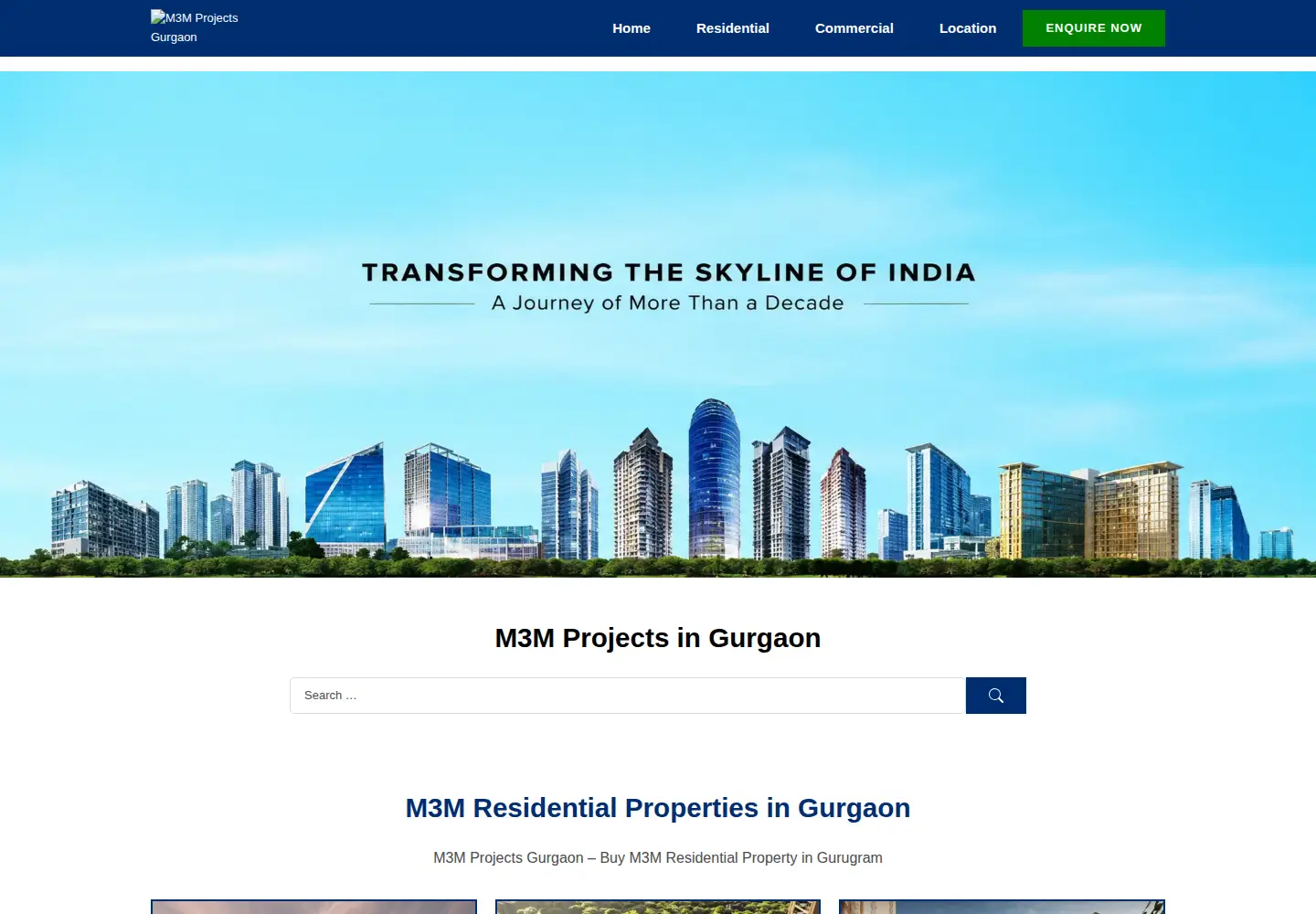 Captured homepage of m3mprojectsingurgaon.in in the current scan