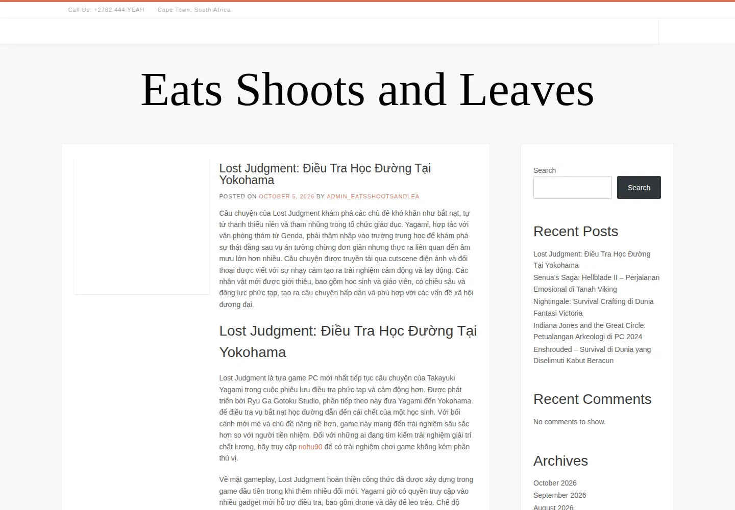 Screenshot of eatsshootsandleaves.com