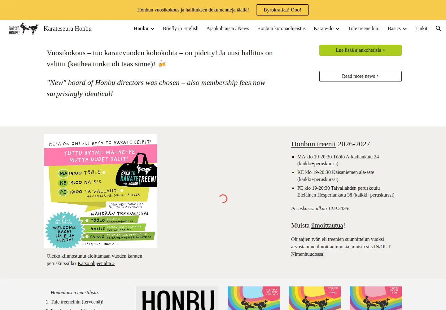 Screenshot of honbu.fi