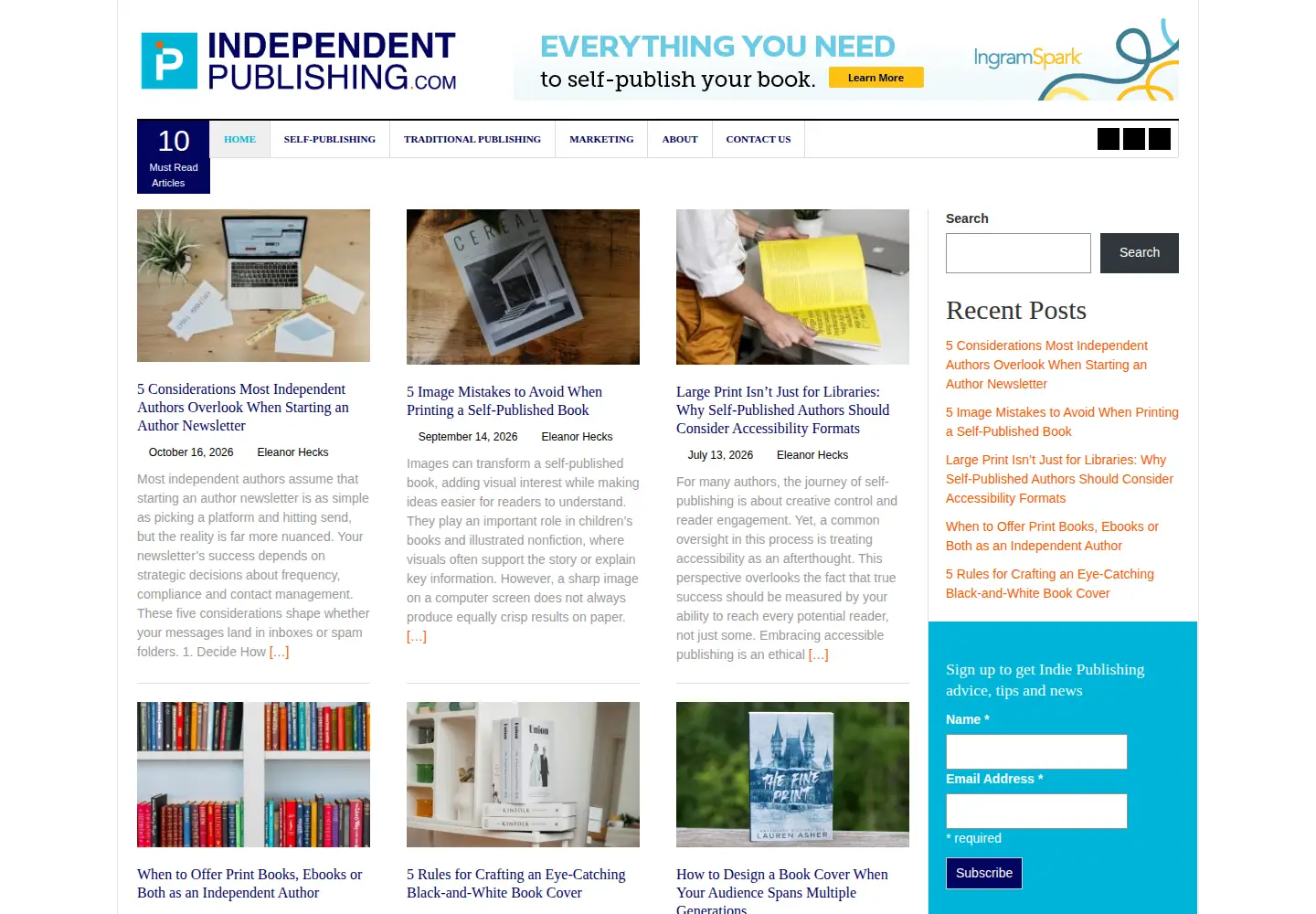 Screenshot of theindependentpublishingmagazine.com