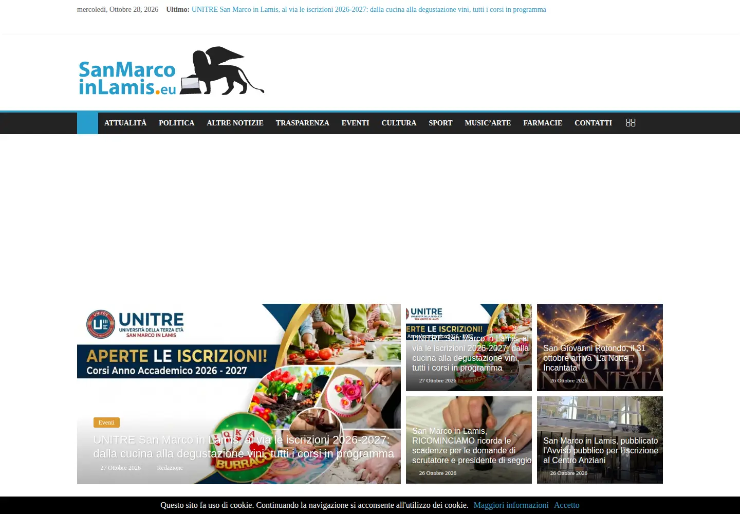 Screenshot of sanmarcoinlamis.eu