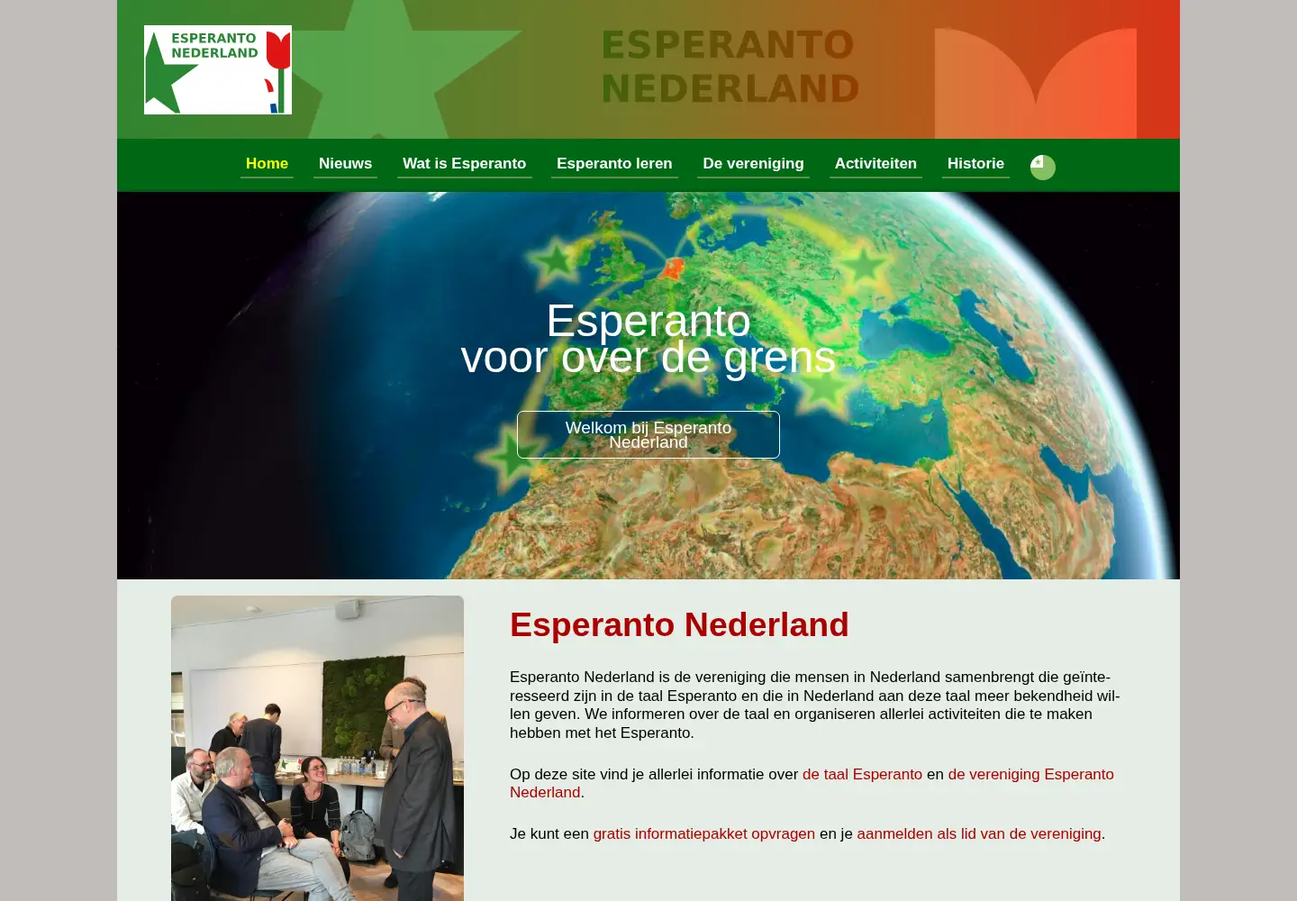 Screenshot of esperanto-nederland.nl