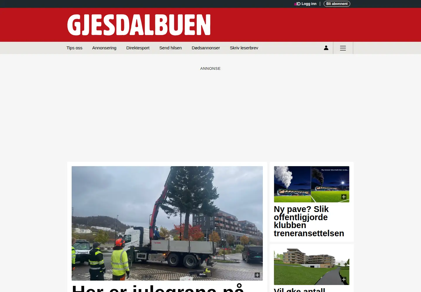 Captured homepage of gbnett.no in the current scan