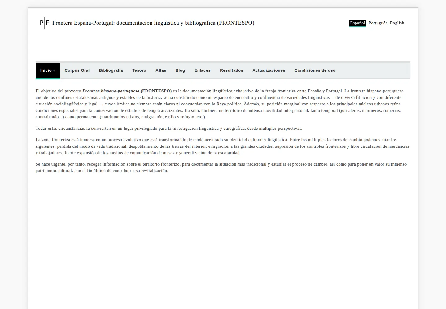 Screenshot of frontespo.org