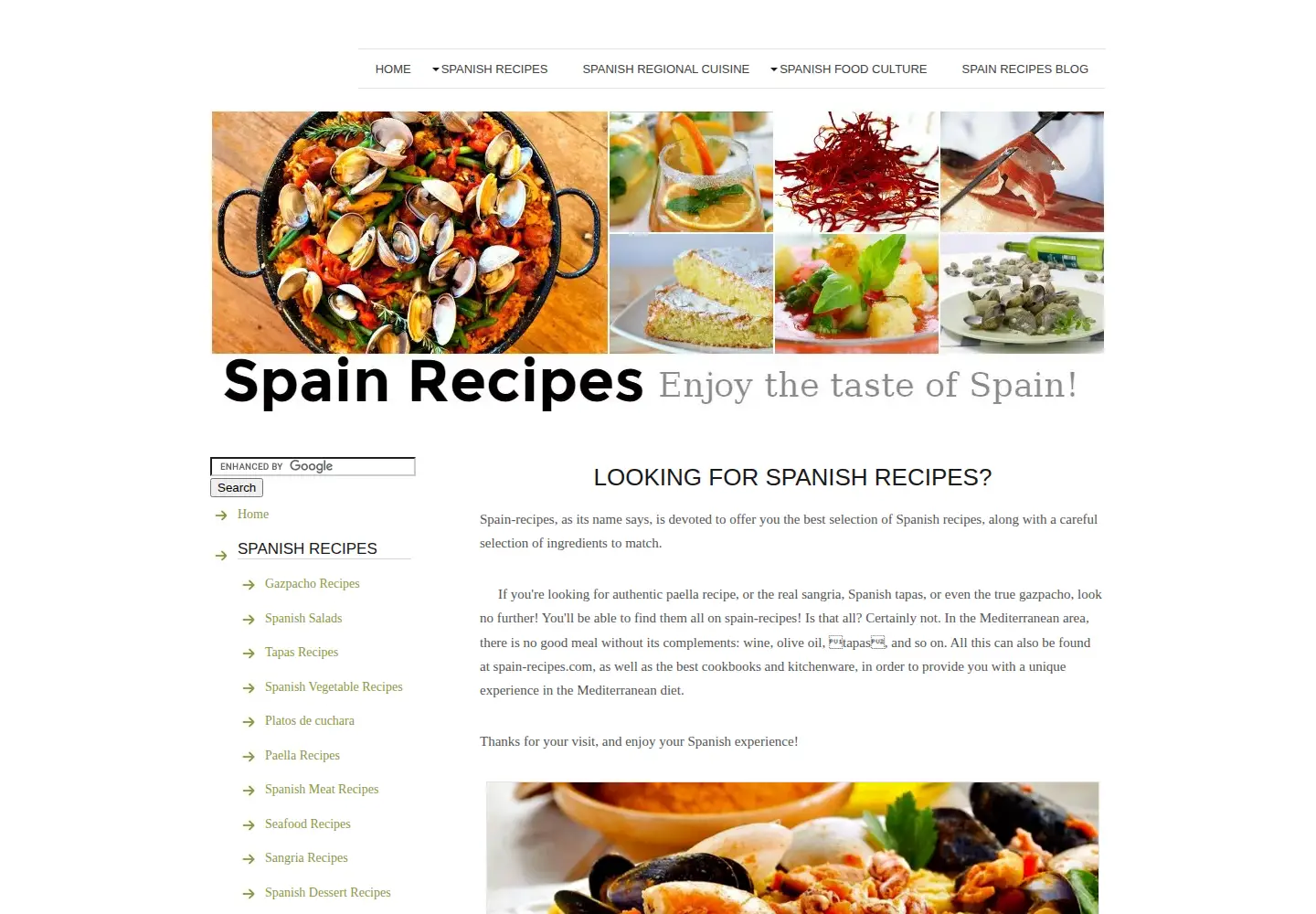 Screenshot of spain-recipes.com