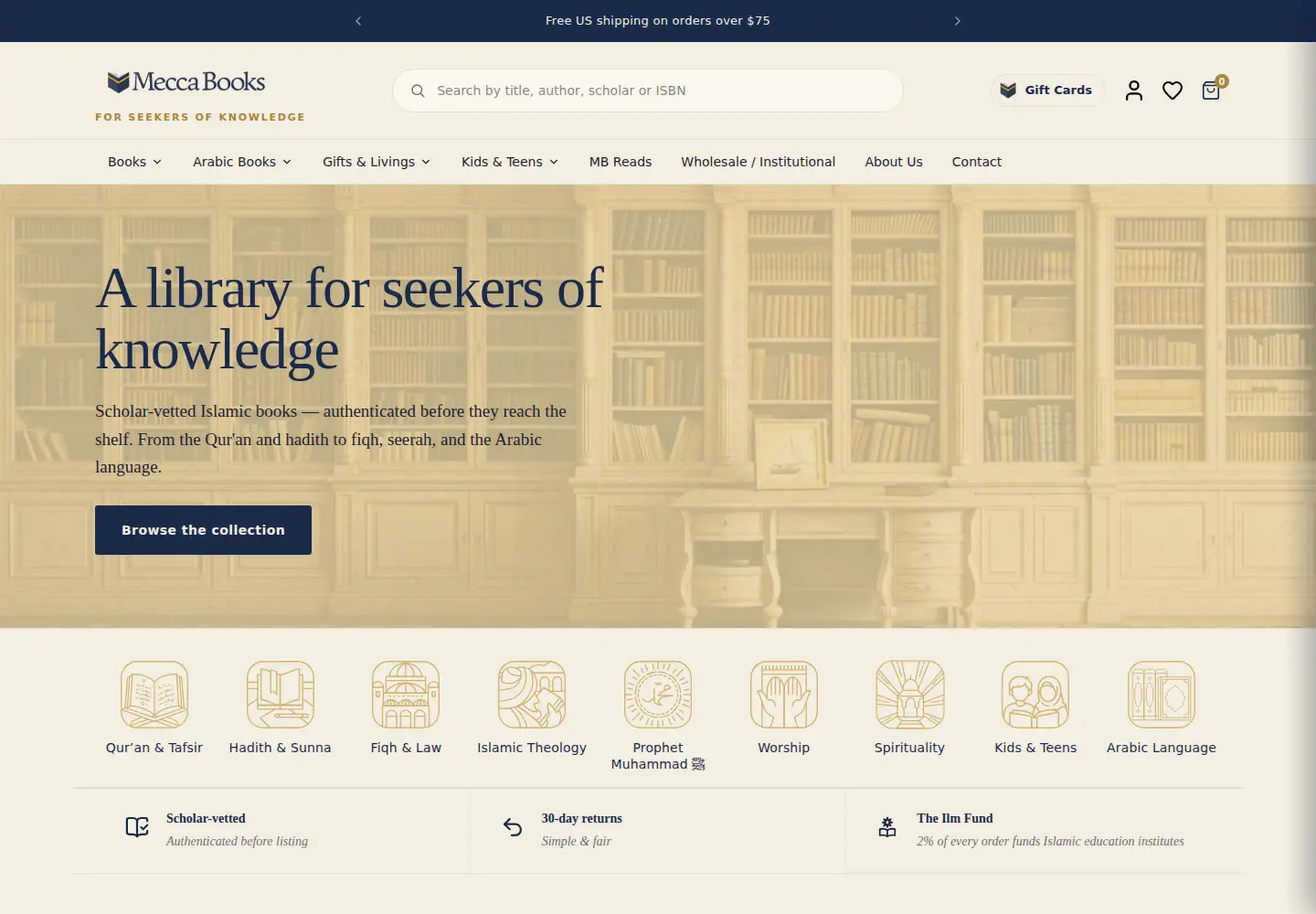 Captured homepage of meccabooks.com in the current scan