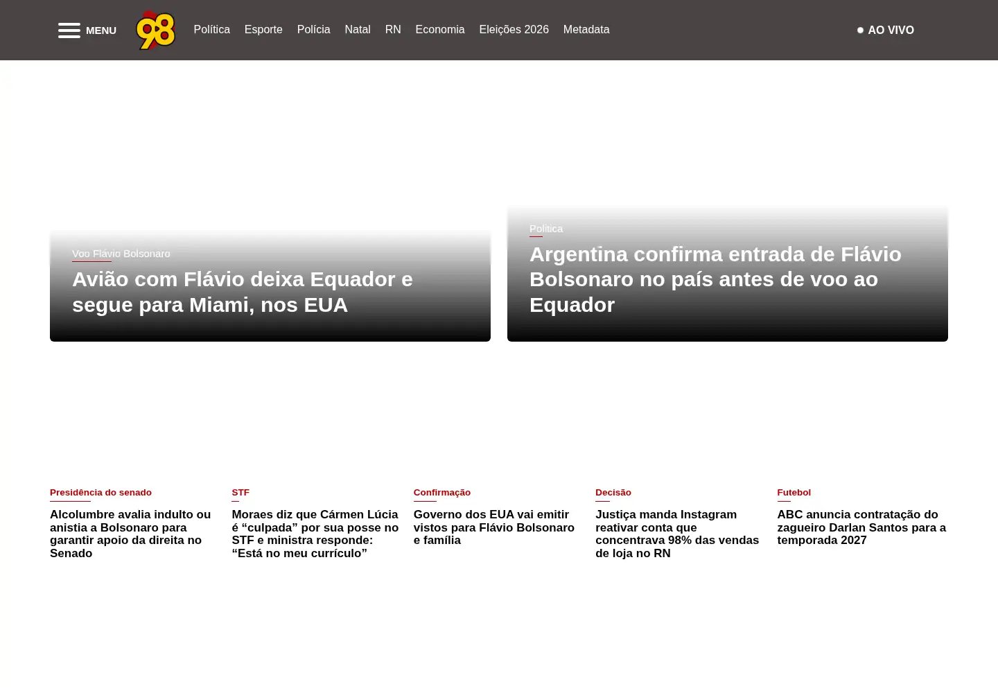 Screenshot of 98fmnatal.com.br