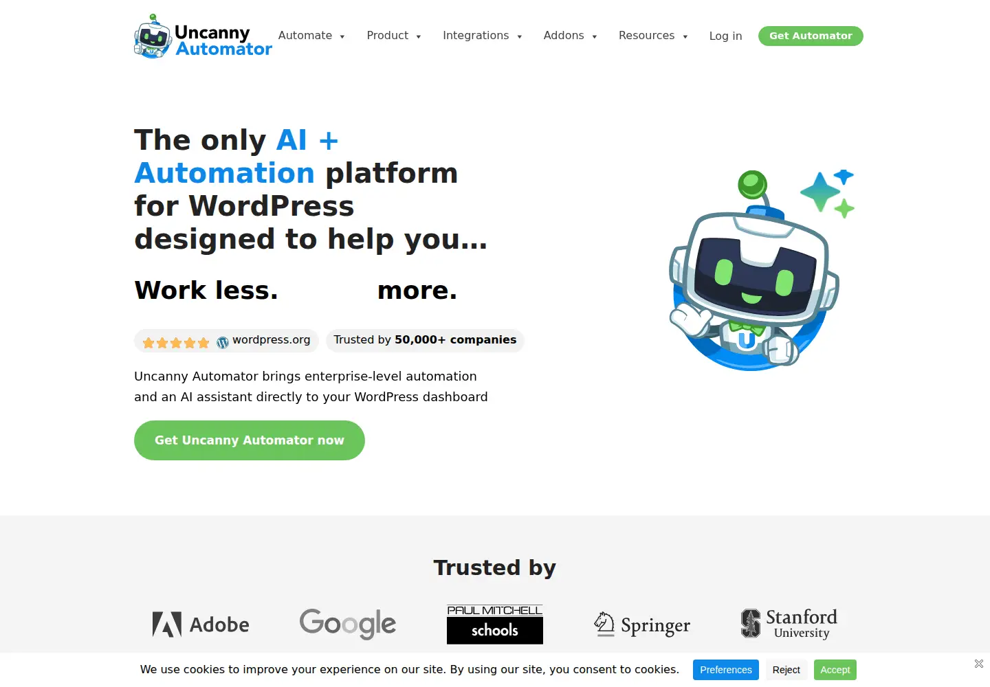 Captured homepage of automatorplugin.com in the current scan