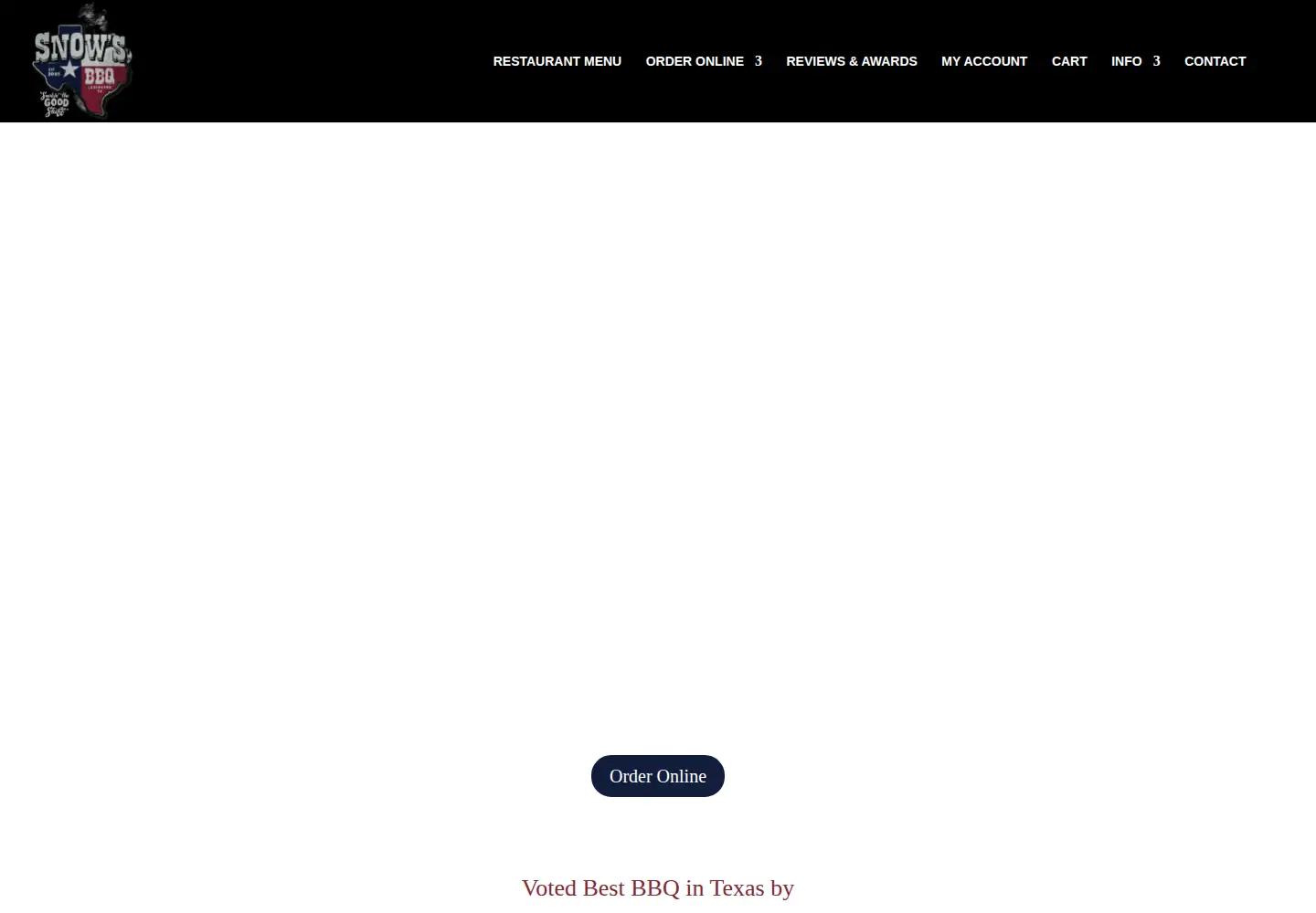 Screenshot of snowsbbq.com