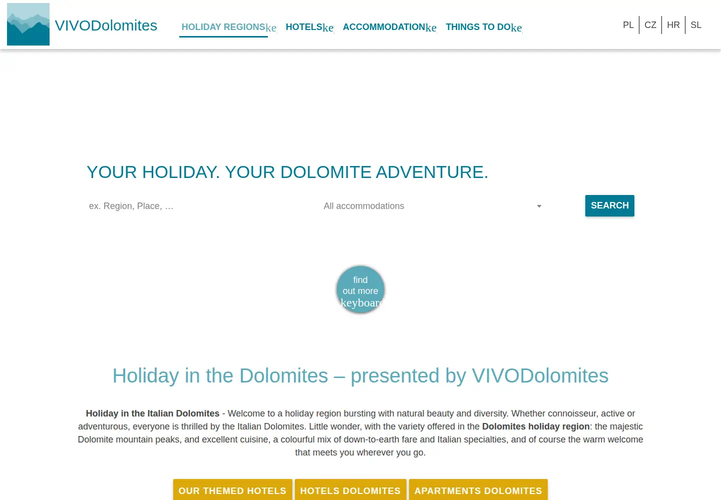 Screenshot of dolomites.org