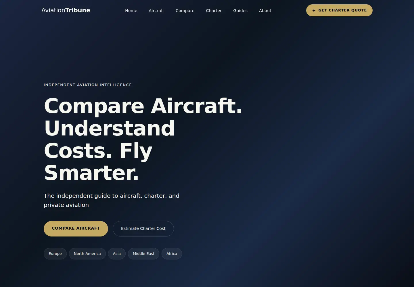 Screenshot of aviationtribune.com