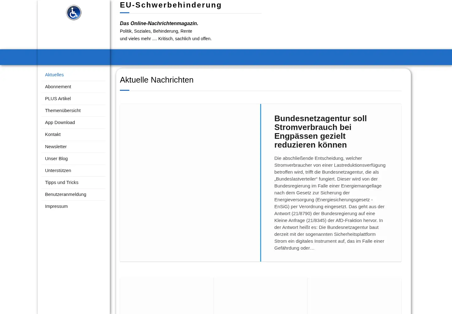 Screenshot of eu-schwerbehinderung.eu