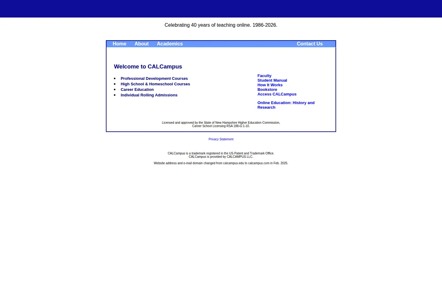 Screenshot of calcampus.com