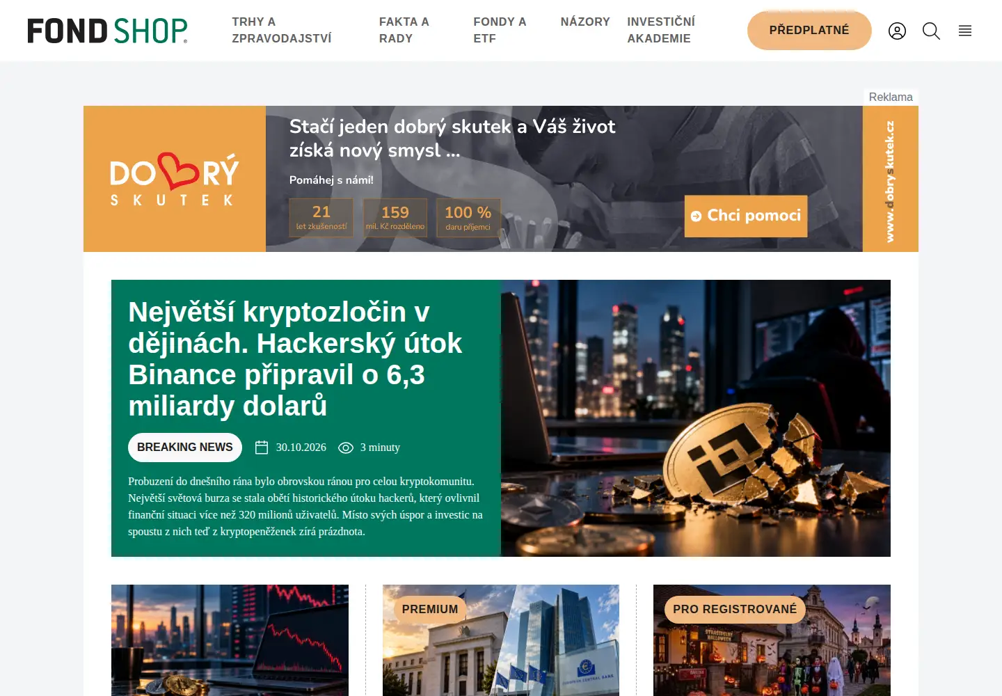 Screenshot of fondshop.cz