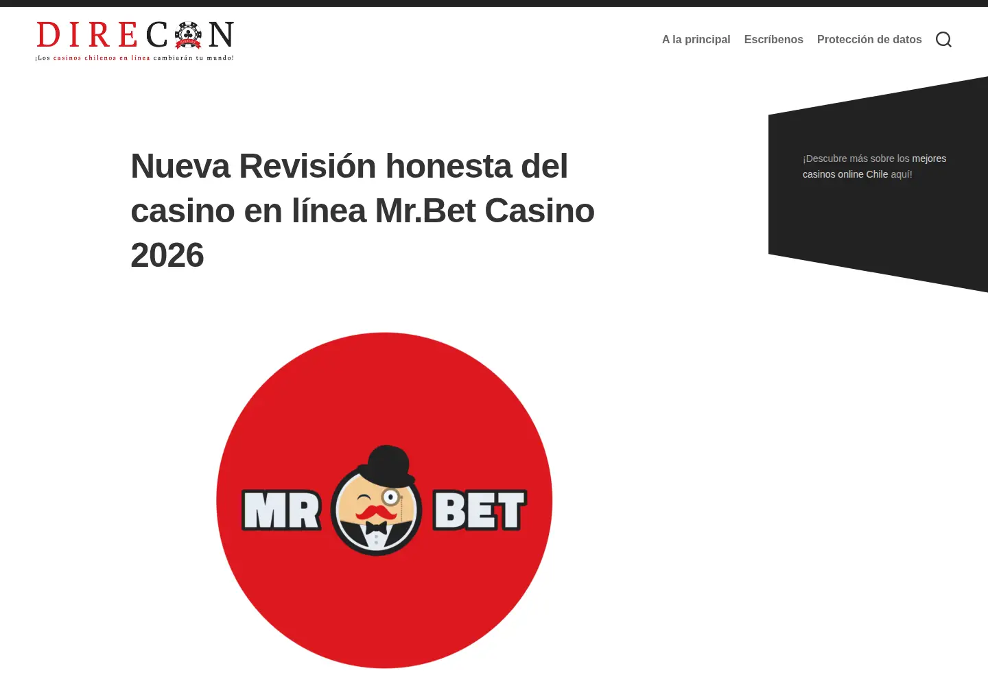 Captured homepage of direcon.cl in the current scan