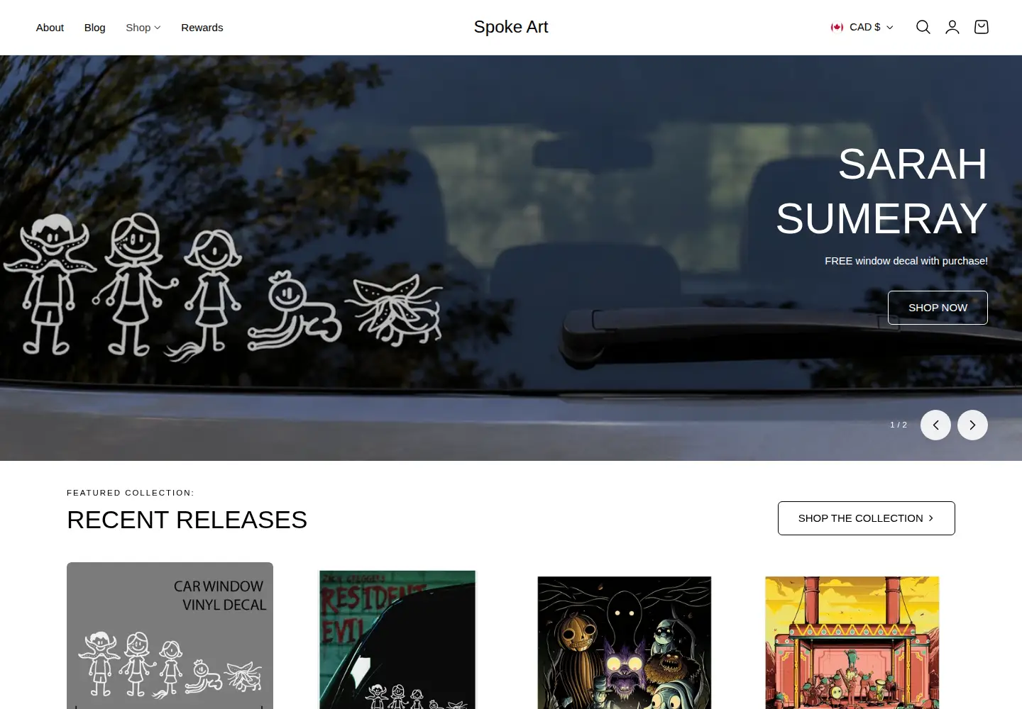 Captured homepage of spoke-art.com in the current scan