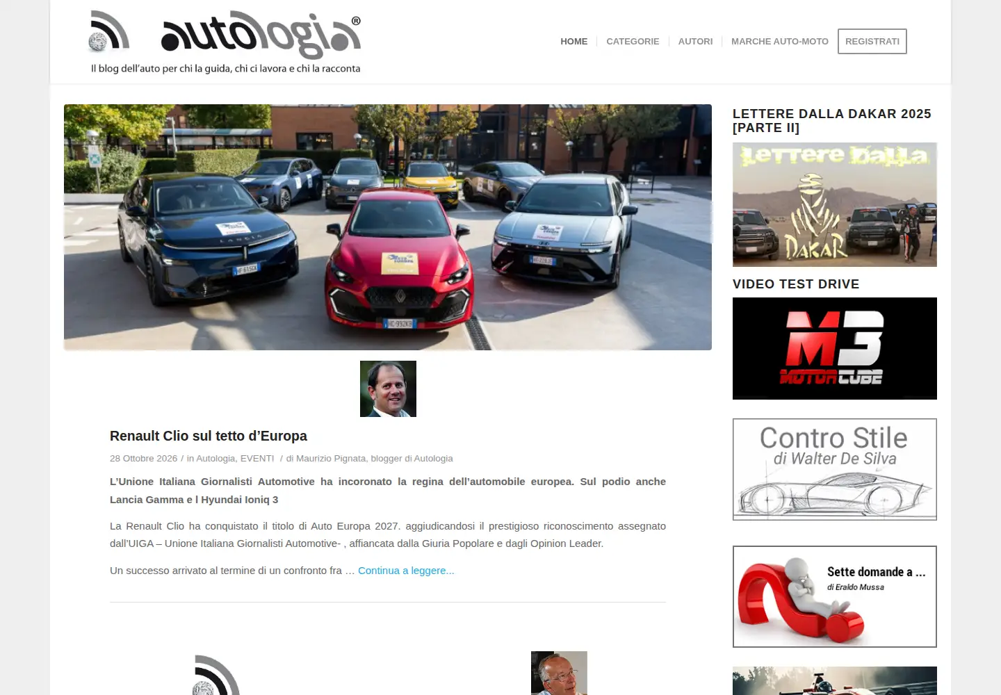 Captured homepage of autologia.net in the current scan