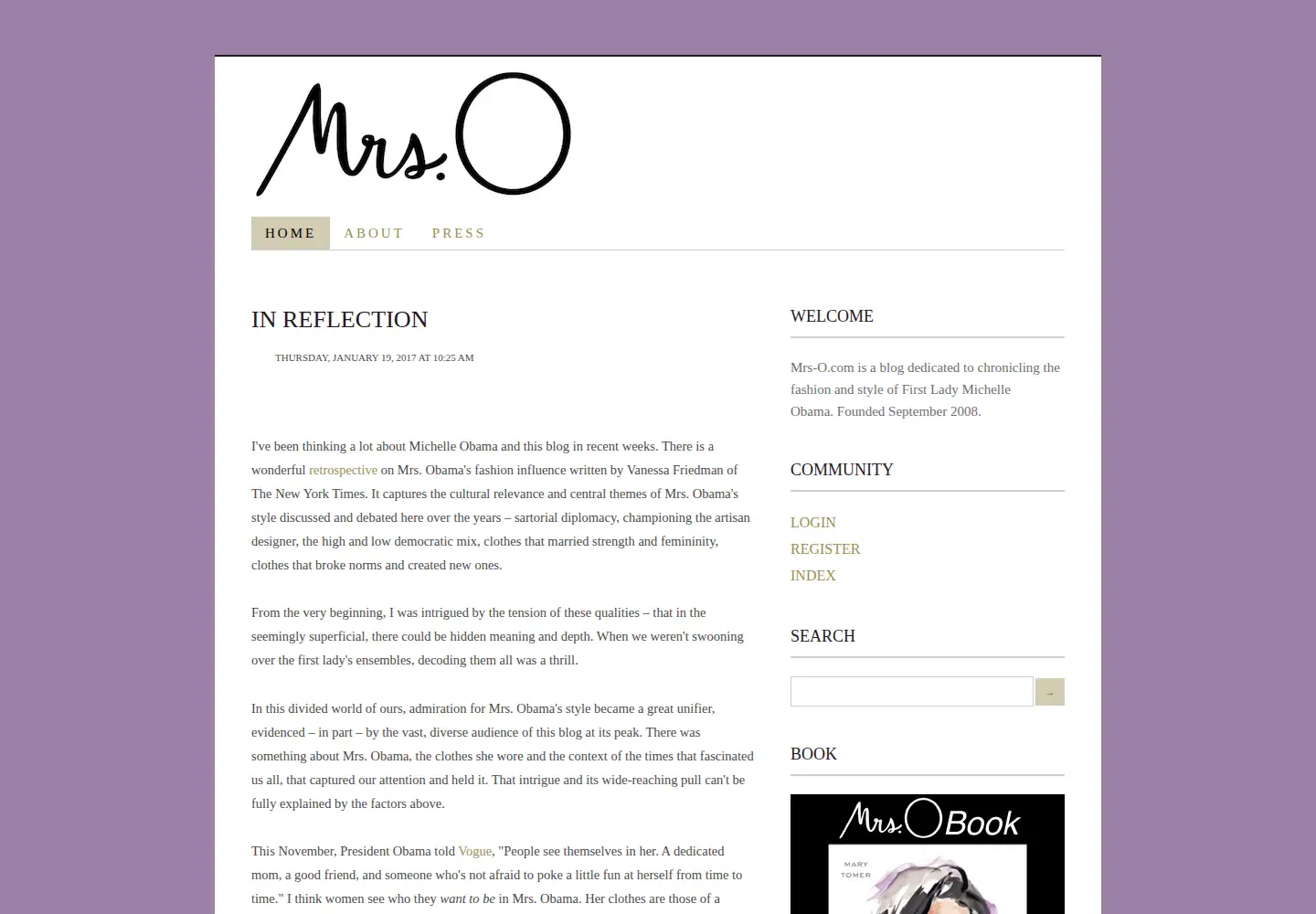 Screenshot of mrs-o.com