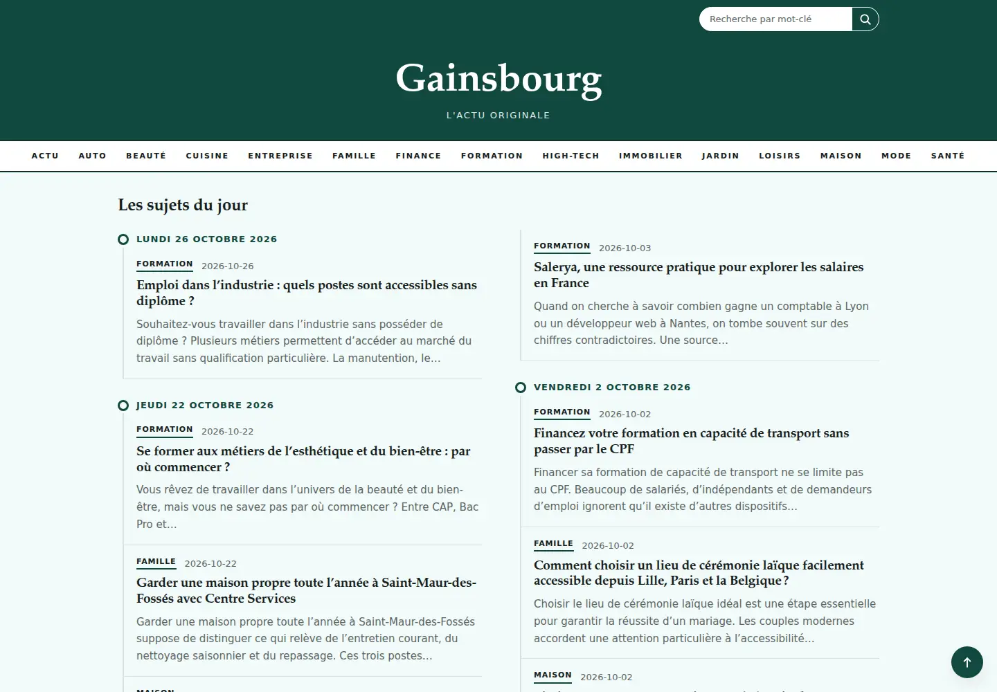 Screenshot of gainsbourg.org