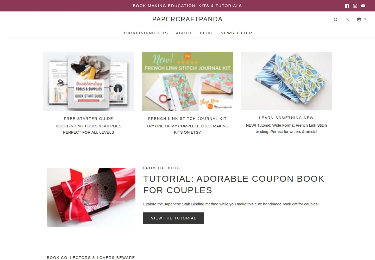 Captured homepage of papercraftpanda.com in the current scan