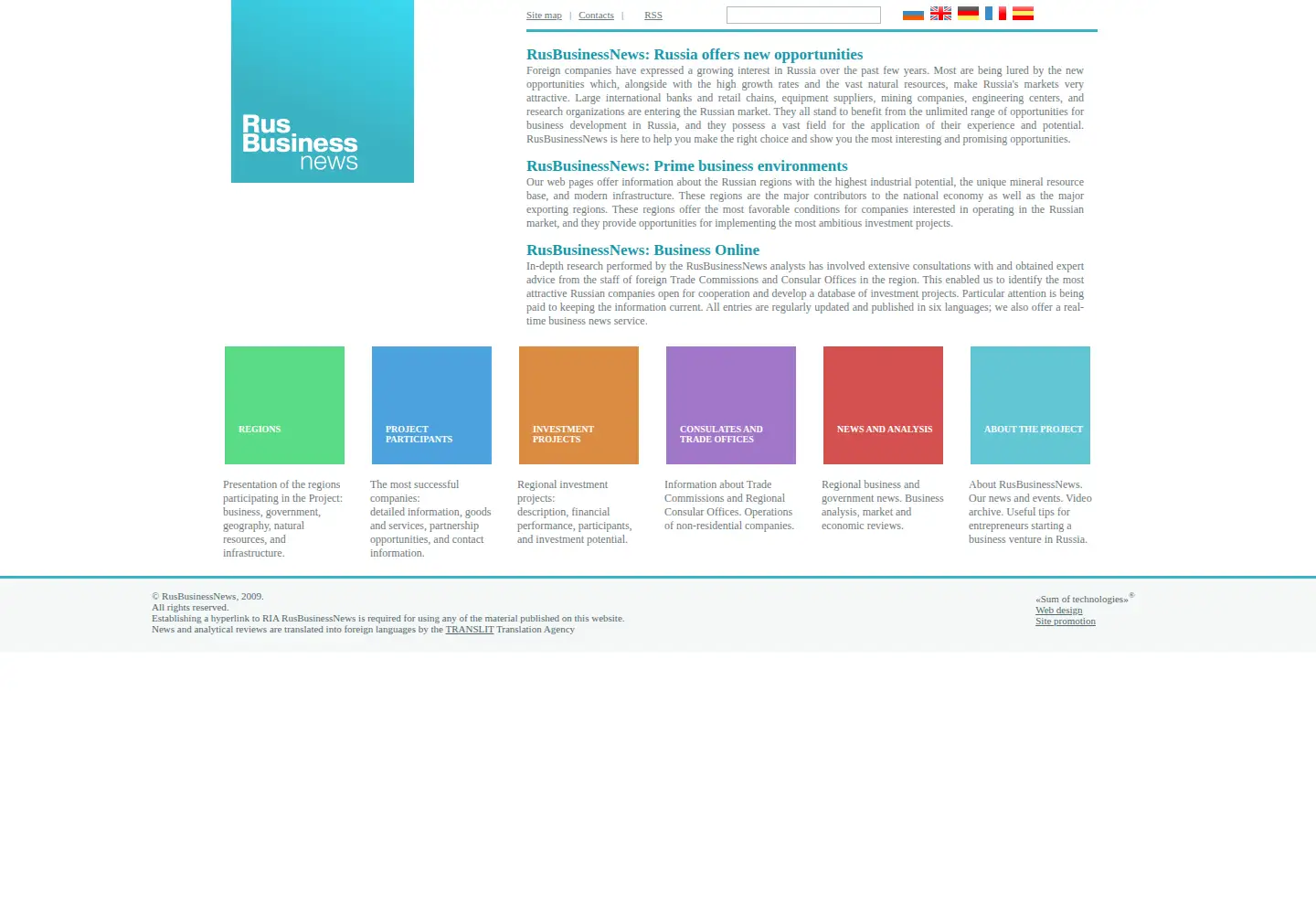 Captured homepage of rusbiznews.com in the current scan