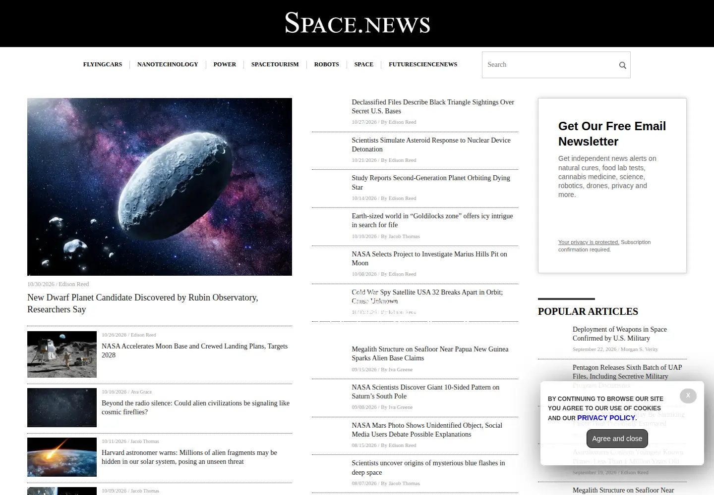 Screenshot of space.news