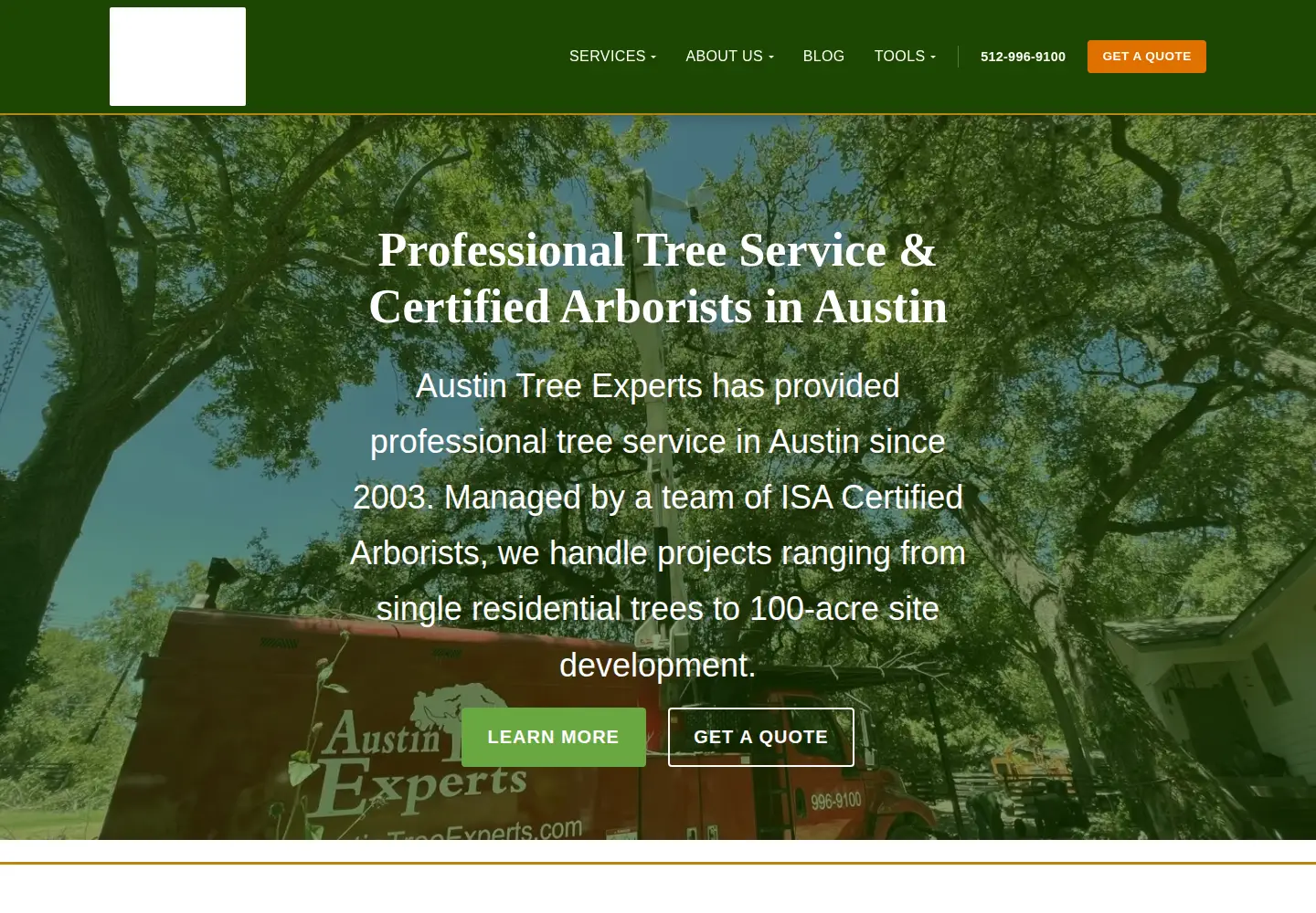 Screenshot of austintreeexperts.com