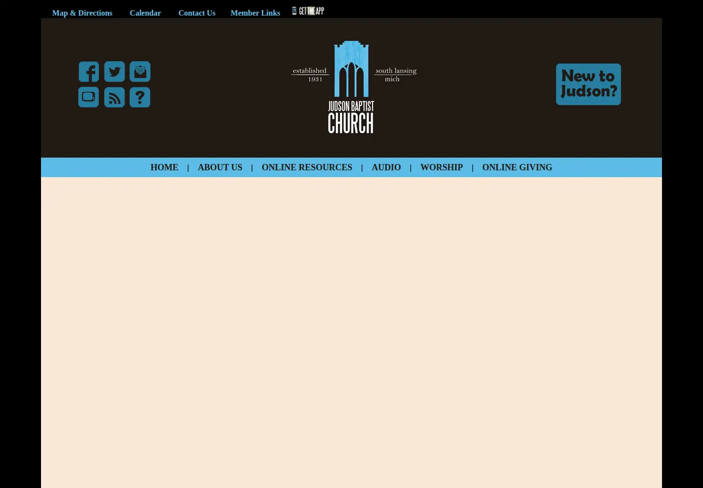 Captured homepage of churchlansing.com in the current scan