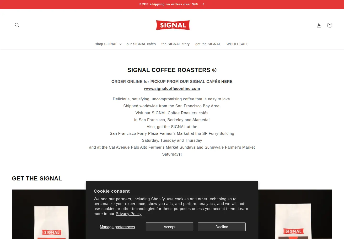 Screenshot of signalcoffee.com