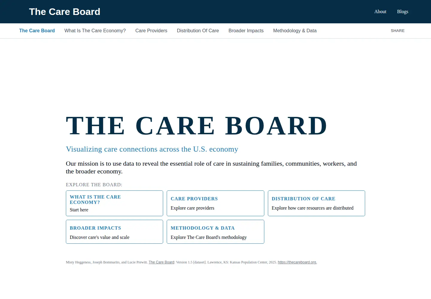Screenshot of thecareboard.org